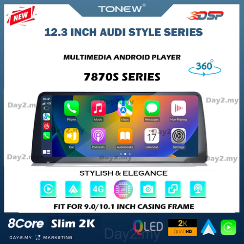 ⚡12.3 Inch 2K Android Player 360⚡7870S 12.3 Inch Android Player 360 BMW Style 4G DSP 6-Way 360 BSM Carplay Day2.my