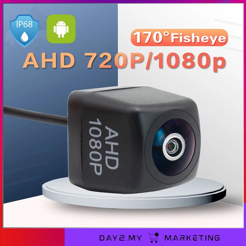 170° AHD 1080P/720P Car Reverse Camera Fisheye Full HD Night Vision Reverse Vehicle Parking Camera AHD Monitor