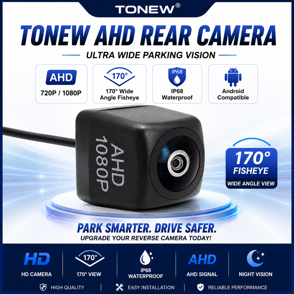 170° AHD 1080P/720P Car Reverse Camera Fisheye Full HD Night Vision Reverse Vehicle Parking Camera AHD Monitor Day2.my