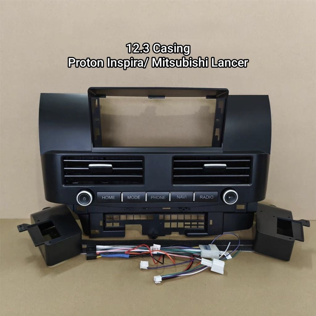 Proton Inspira Mitsubishi Lancer Android Casing 12.3 Inch with Aircon Outlet 12.3 Power Socket Plug and Play Day2.my