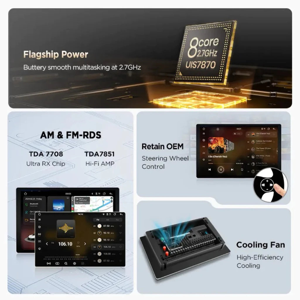 [READY STOCK]⚡7870S Android Player 6-Way 360 2K⚡7870 Android Player 2K 8 Core 2.7GHz CPU Blind Spot DTS RDS Carplay/Android Auto Day2.my